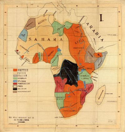 Afrika]. od Wells Missionary Map Co.