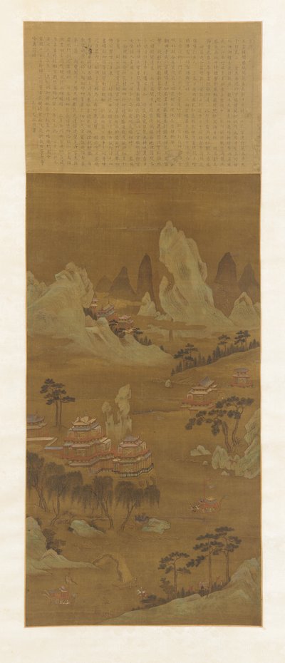 Paláce na břehu jezera, dynastie Ming nebo Qing, 18. století od Wen Zhengming