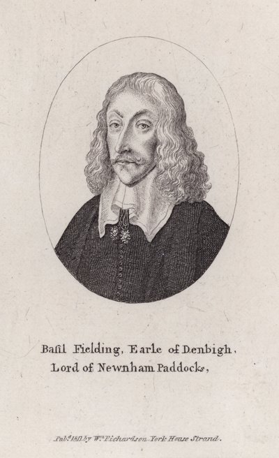 Basil Feilding, 2. hrabě z Denbigh, anglický diplomat, politik a paliamentární voják v občanské válce (rytina) od Wenceslaus (after) Hollar