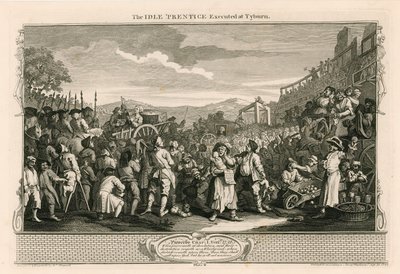 Nečinný učeň popravený v Tyburnu (rytina) od Wenceslaus (after) Hollar