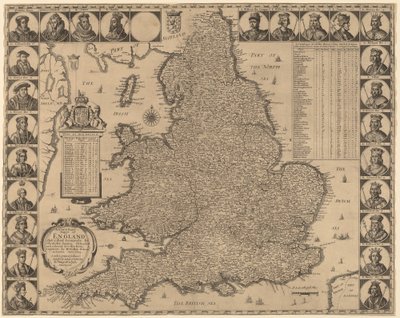 Nová a přesná mapa Anglie od Wenceslaus Hollar