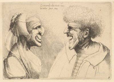 Deformovaný pár stojící proti sobě, 1645. od Wenceslaus Hollar