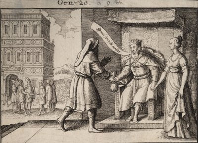 Abimelech kárá Abrahama. Stav 1 od Wenceslaus Hollar