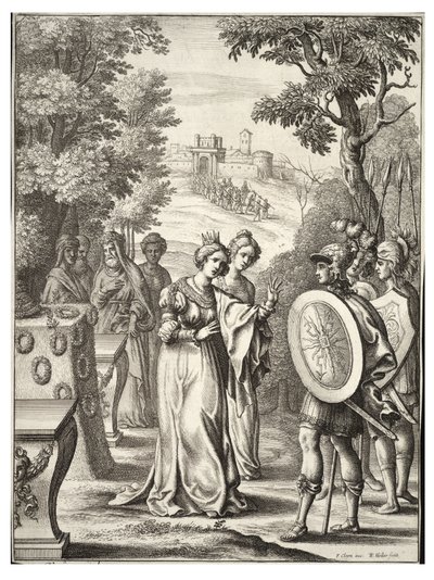 Aeneas se setkává s Andromache od Wenceslaus Hollar