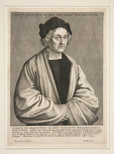 Albrecht Dürer starší (1427-1502) ve věku 70 let od Wenceslaus Hollar