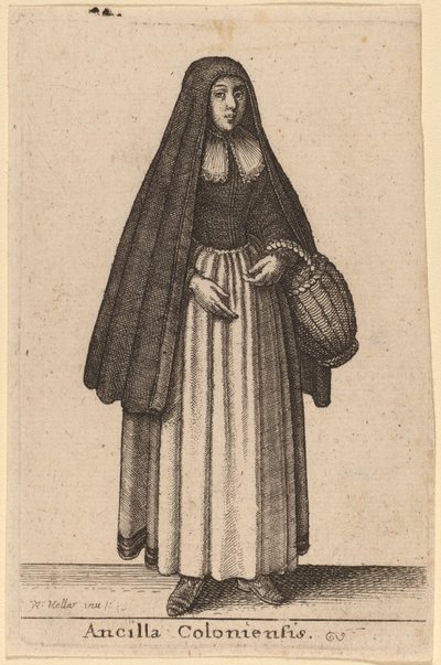 kolínská služebná od Wenceslaus Hollar
