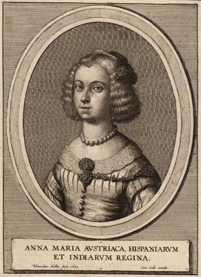 Anna Maria, královna Španělska od Wenceslaus Hollar