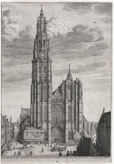 Antverpská katedrála od Wenceslaus Hollar