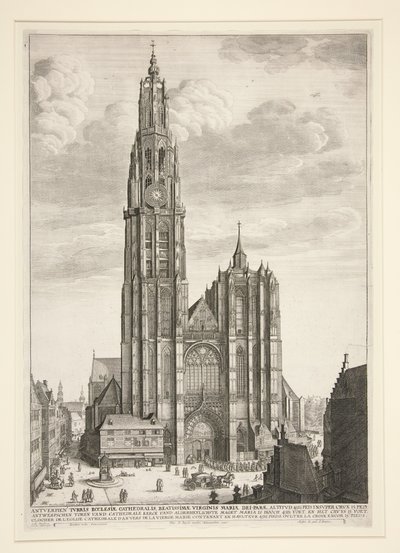 Antverpská katedrála od Wenceslaus Hollar