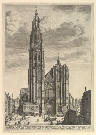 Antverpská katedrála Prospekt Tvrris Ecclesiæ Cathedralis, 1625-77 od Wenceslaus Hollar