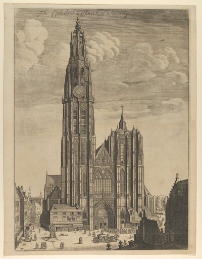 Antverpská katedrála Prospekt Tvrris Ecclesiæ Cathedralis, 1649., 1649 od Wenceslaus Hollar