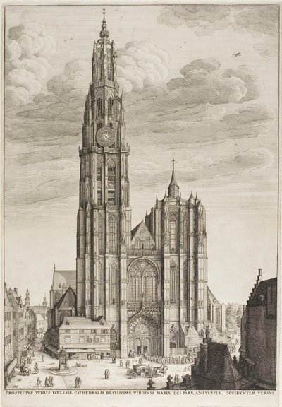 Antverpská katedrála od Wenceslaus Hollar