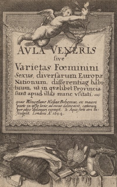 Hall of Venus: Titulní strana, 1644 od Wenceslaus Hollar