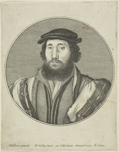 Vousatý muž od Wenceslaus Hollar