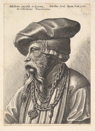 Vousatý muž s řetízkovým náhrdelníkem, 1647. od Wenceslaus Hollar