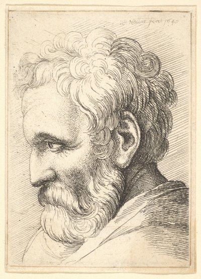 Vousatý stařík, 1645. od Wenceslaus Hollar