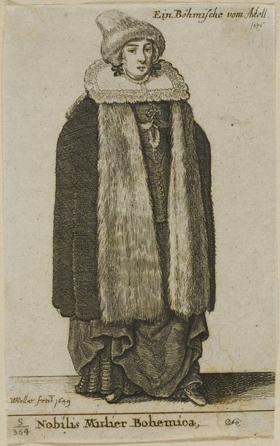 Česká šlechtična od Wenceslaus Hollar
