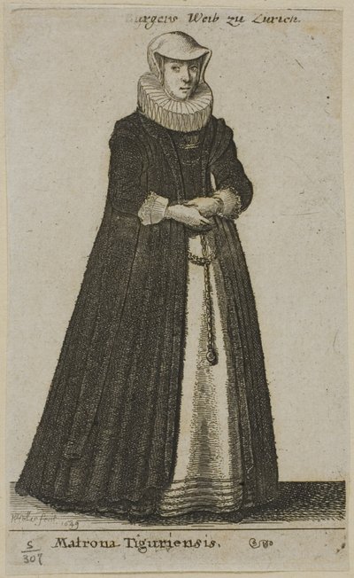 Měšťanova žena z Curychu od Wenceslaus Hollar