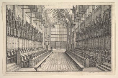 Kůr a chórové lavice v kapli svatého Jiří ve Windsoru od Wenceslaus Hollar
