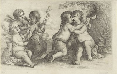 Kristus, Jan a tři cherubíni Paedopaegnion (název série) od Wenceslaus Hollar