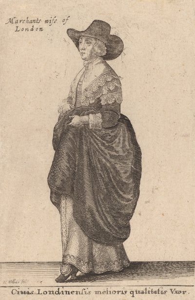 Manželka londýnského občana lepší kvality, 1643 od Wenceslaus Hollar