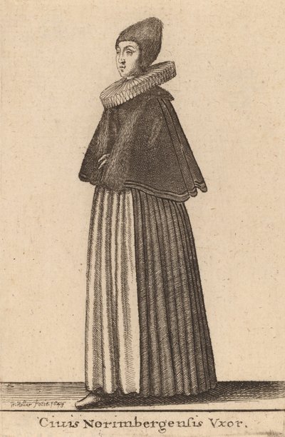 Manželka občana Norimberka, 1643 od Wenceslaus Hollar