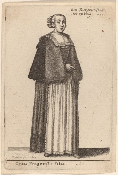 Dcera měšťana pražského od Wenceslaus Hollar