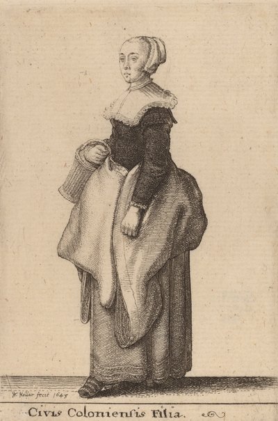 Dcera kolínského občana, 1643 od Wenceslaus Hollar