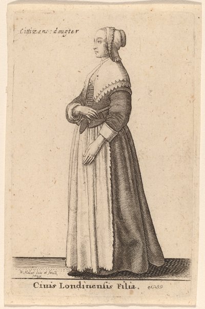 Dcera občana Londýna od Wenceslaus Hollar