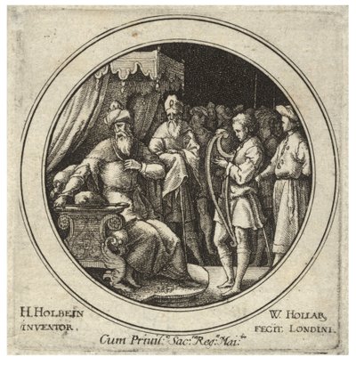 David před Saulem. stát 2 od Wenceslaus Hollar