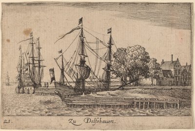 Delfshaven od Wenceslaus Hollar