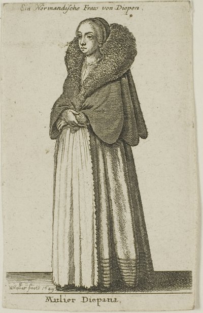 Žena Dieppe od Wenceslaus Hollar