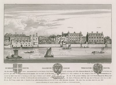 Durham House, Salisbury House a Worcester House od Wenceslaus Hollar