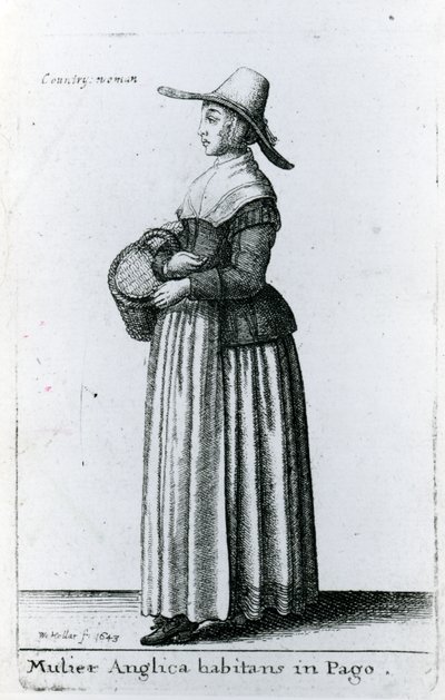 Anglická venkovská žena, 1643 od Wenceslaus Hollar