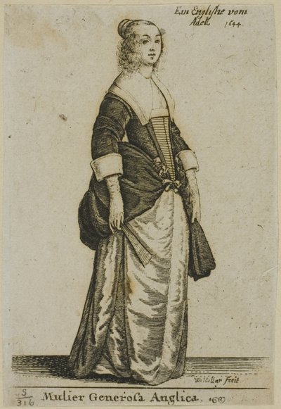 Anglická gentlemanka od Wenceslaus Hollar