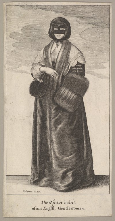 Anglická dáma v zimním kostýmu Zimní zvyk jedné anglické gentlemanky, 1644. od Wenceslaus Hollar