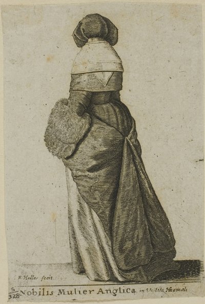 Anglická šlechtična v zimním oblečení od Wenceslaus Hollar