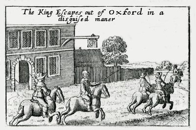 Útěk Karla I. z Oxfordu v přestrojení od Wenceslaus Hollar