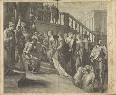 Ester před Ahasverem od Wenceslaus Hollar