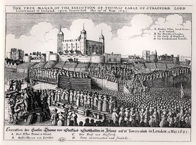 Poprava Strafforda, 12. května 1641 (rytina) (čb fotografie) od Wenceslaus Hollar