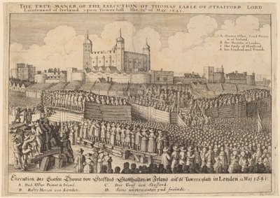 Poprava Thomase Wentwortha od Wenceslaus Hollar