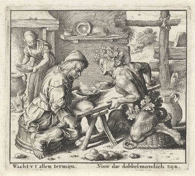 Bajka o satyrovi a rolníkovi Bajky (název série) od Wenceslaus Hollar