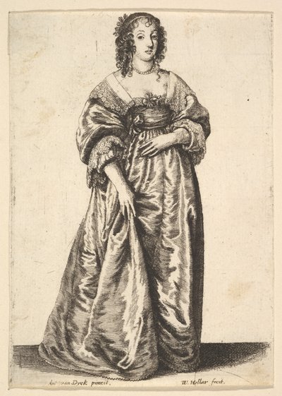 Postava stojící dámy, 1625-77. od Wenceslaus Hollar