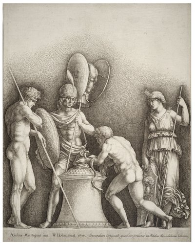 Čtyři klasické postavy, po Mantegnovi od Wenceslaus Hollar