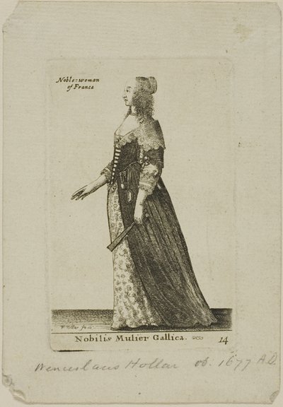 Francouzská šlechtična od Wenceslaus Hollar