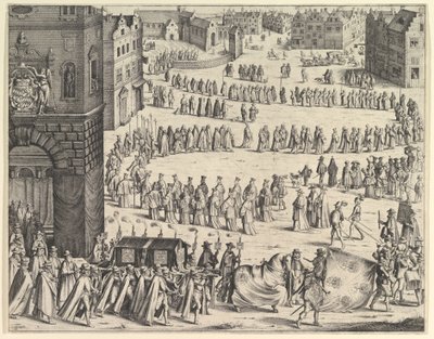 Pohřeb generála Johana Baptiste von Taxise, 1645. od Wenceslaus Hollar