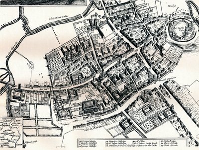 Hollarsův plán Oxfordu, c1643 od Wenceslaus Hollar