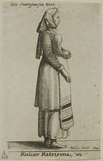 Maďarská žena od Wenceslaus Hollar