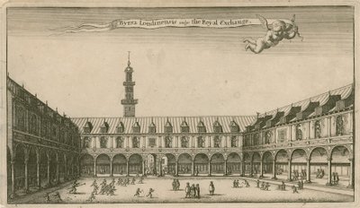 Interiér Royal Exchange, Londýn od Wenceslaus Hollar