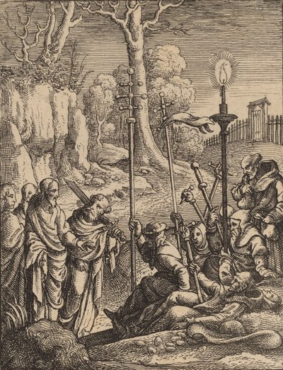 Ježíš čelí svým odpůrcům. od Wenceslaus Hollar